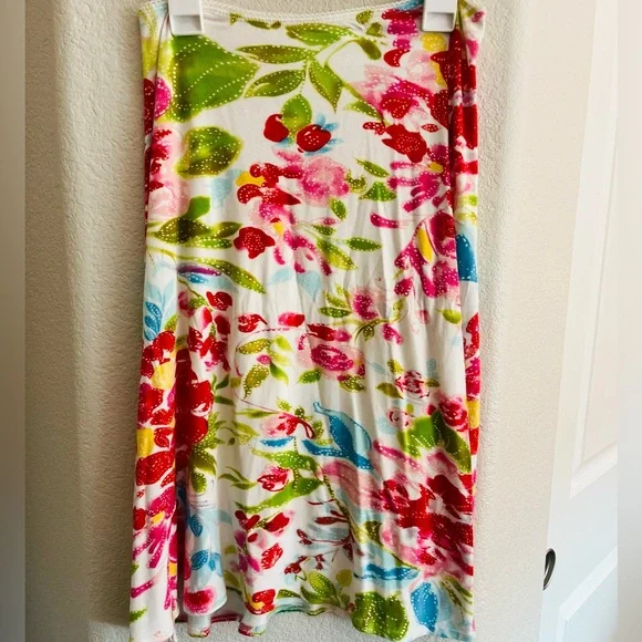 Charlotte Tarantola Vibrant Floral A-Line Skirt - Picture 1 of 4